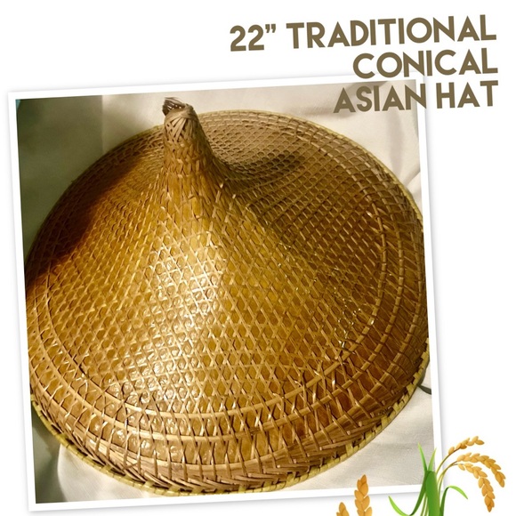 Traditional Conical Asian Hat - Brown